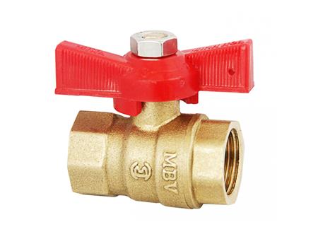 Hand crank brass ball valve